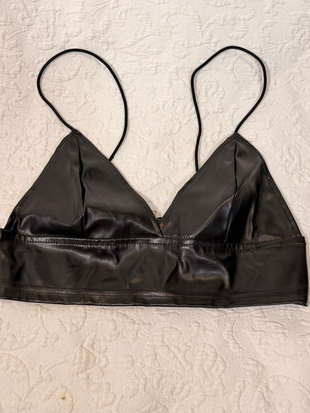 Black Faux Leather Bralette - Women Intimates & Sleepwear